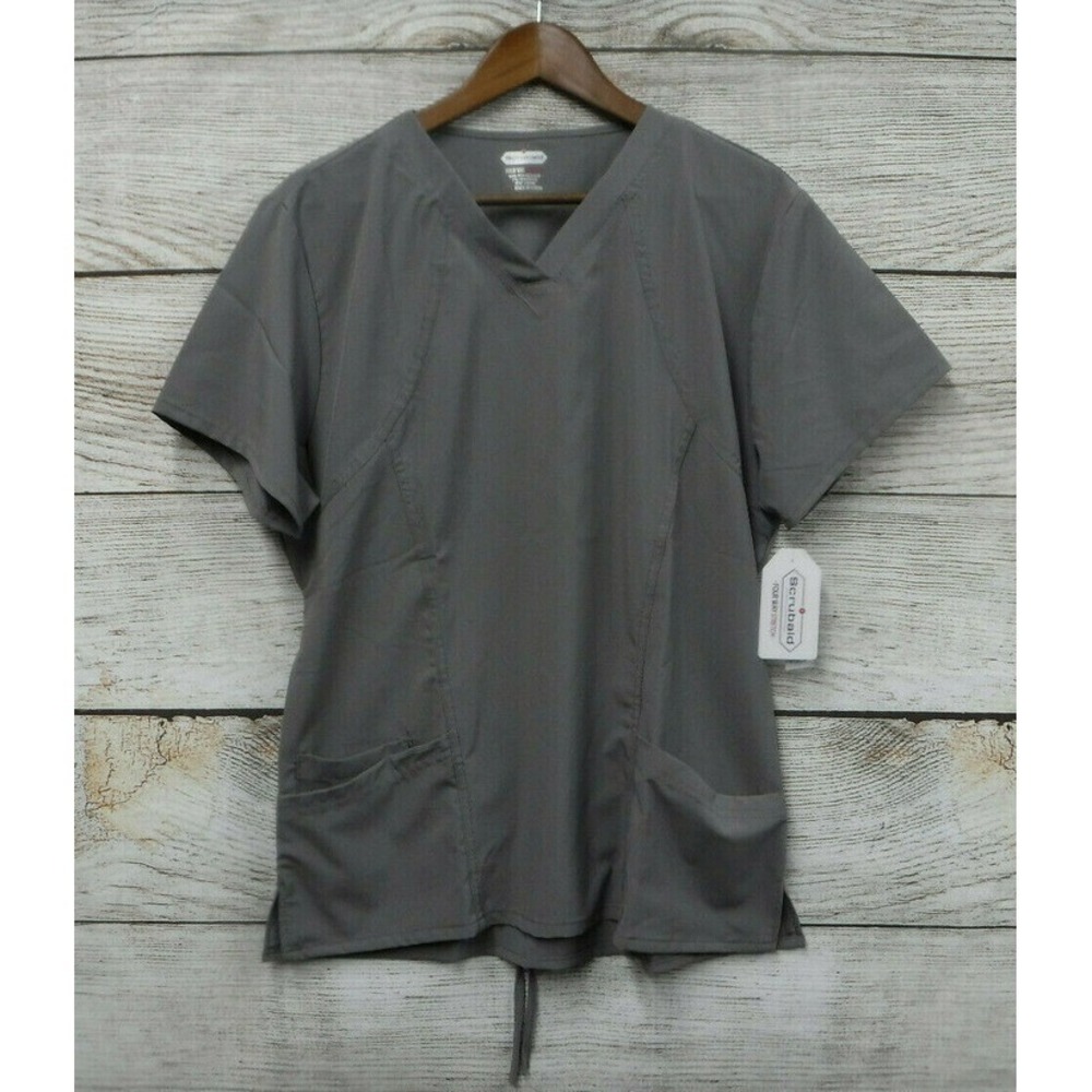 Scrubaid Scrubs Stretch Womens Size Medium Grey Ultra Skin Semi Fitted Scrub New